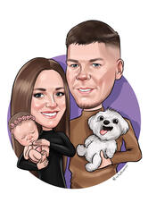 Šeimos šaržas su šuniuku