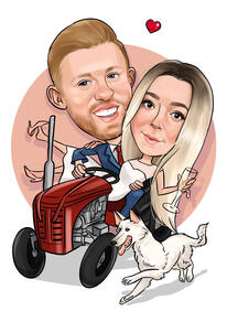 Vestuvninis šaržas su šuniuku