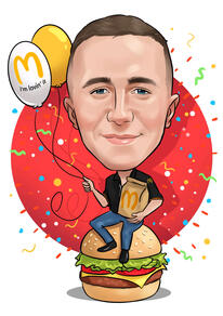 Burgerių mėgėjo šaržas