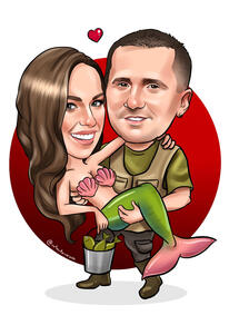 Žvejo ir undinėlės šaržas